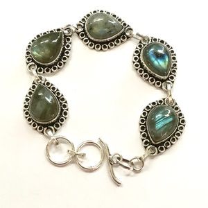 Labradorite Gemstone Bracelet Artisan Tribal
